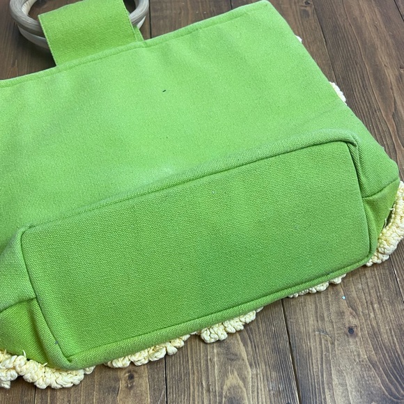 Vintage 60’s/70’s crocheted hand bag green and yellow - Picture 3 of 6